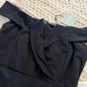NWT off the shoulder black midi dress